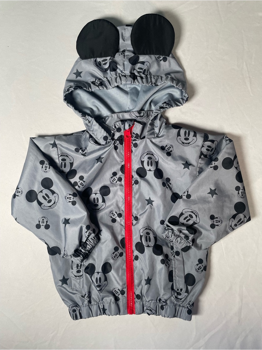 Disney Junior Mickey Mouse Jacket Windbreaker With Mickey Ears Size 24 Months